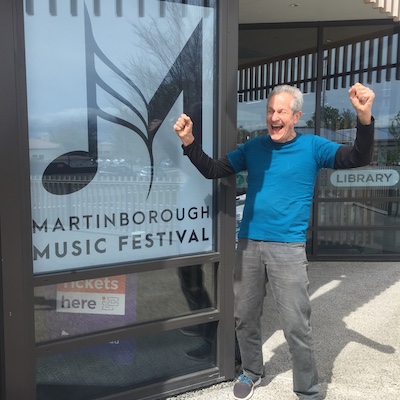 Chair of the Martinborough Music Festival Trust, Ed Allen celebrating the Festival launch