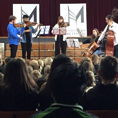 String quintet performing at Martinborough School