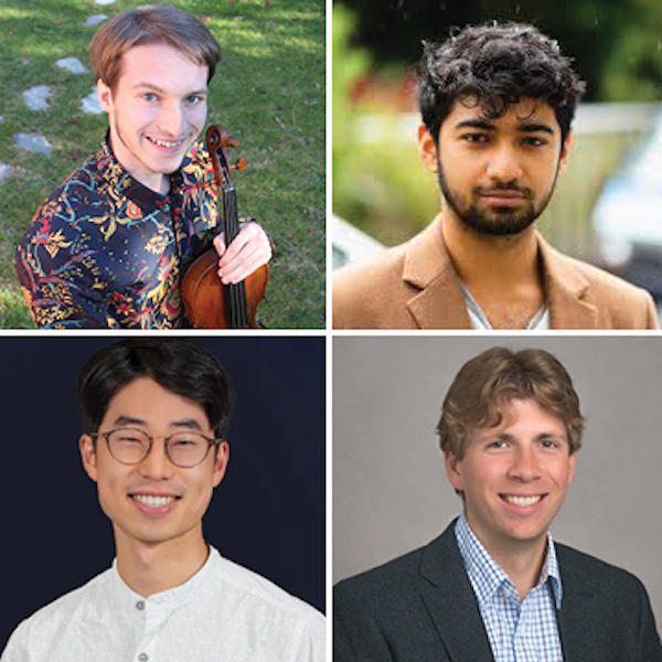 Headshots of the four players in the Druz'ya Quartet.