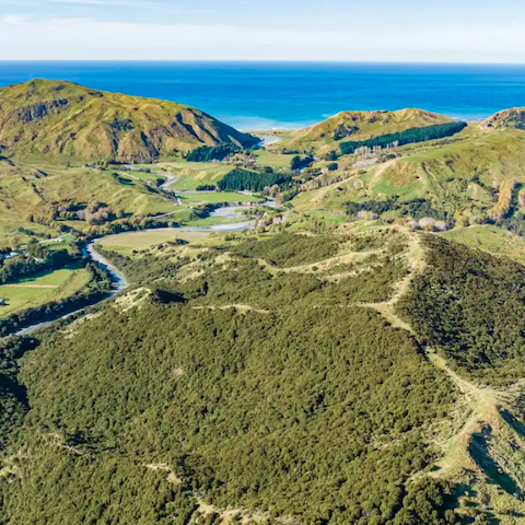 A view over the hills to the coast near Martinborough
