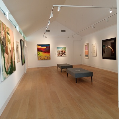 The new gallery hung with New Zealand art at Rototāwai Estate