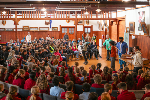 Schools concert in Anzac Hall, Featherston 2025