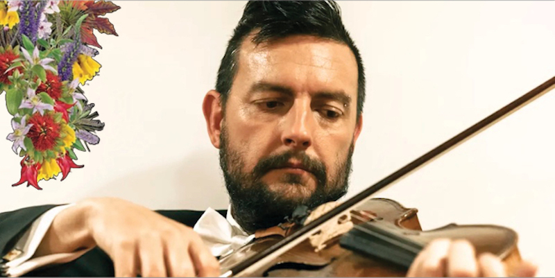 Christopher Moore playing his viola